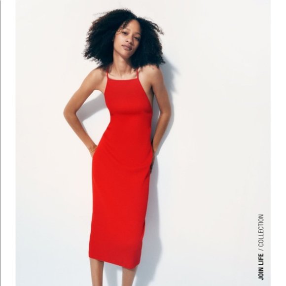 Zara | Dresses | Zara Strappy Rib Dress 